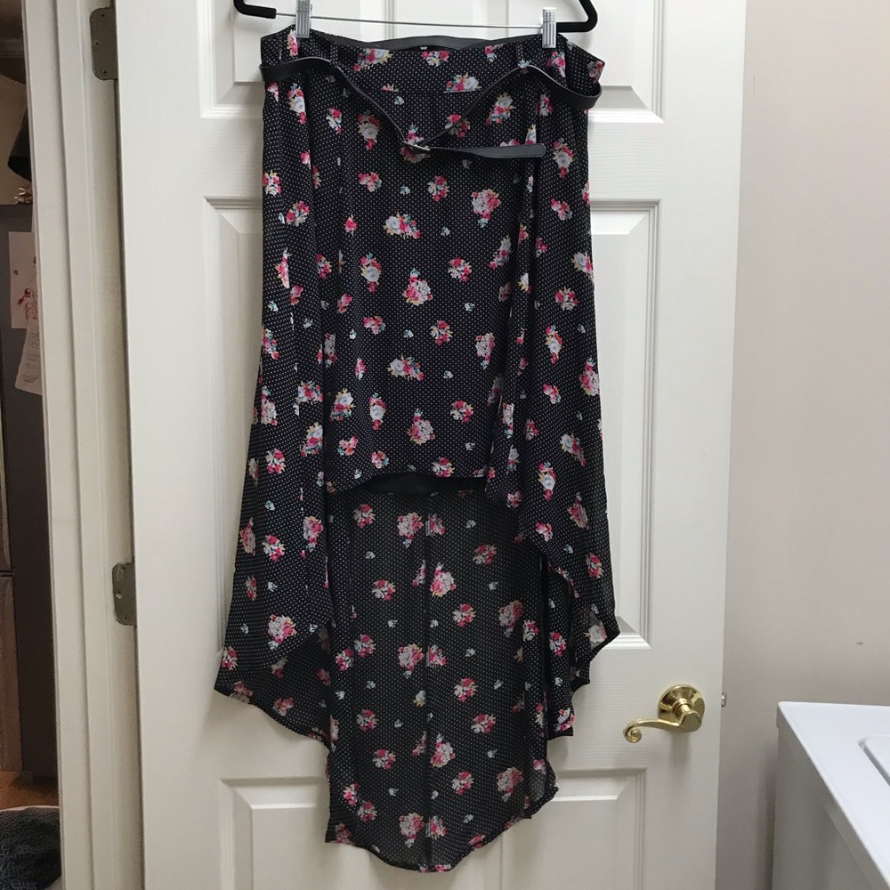 Torrid Floral Polka Dot High-Low Hem Skirt NWOT 14